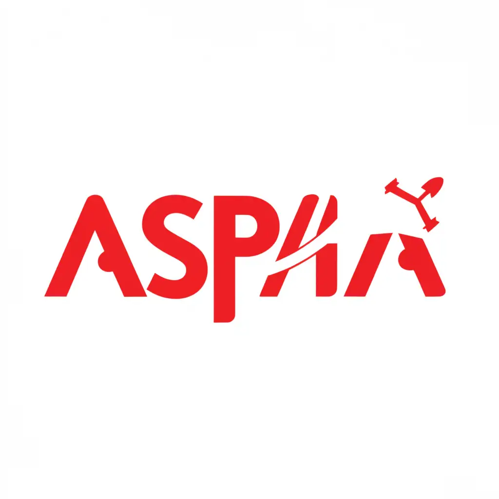 a logo design,with the text "ASPAN", main symbol:A red and white logo with the word "ASPAN" in the middle and an air defense systems logo on the back,Minimalistic,be used in Technology industry,clear background