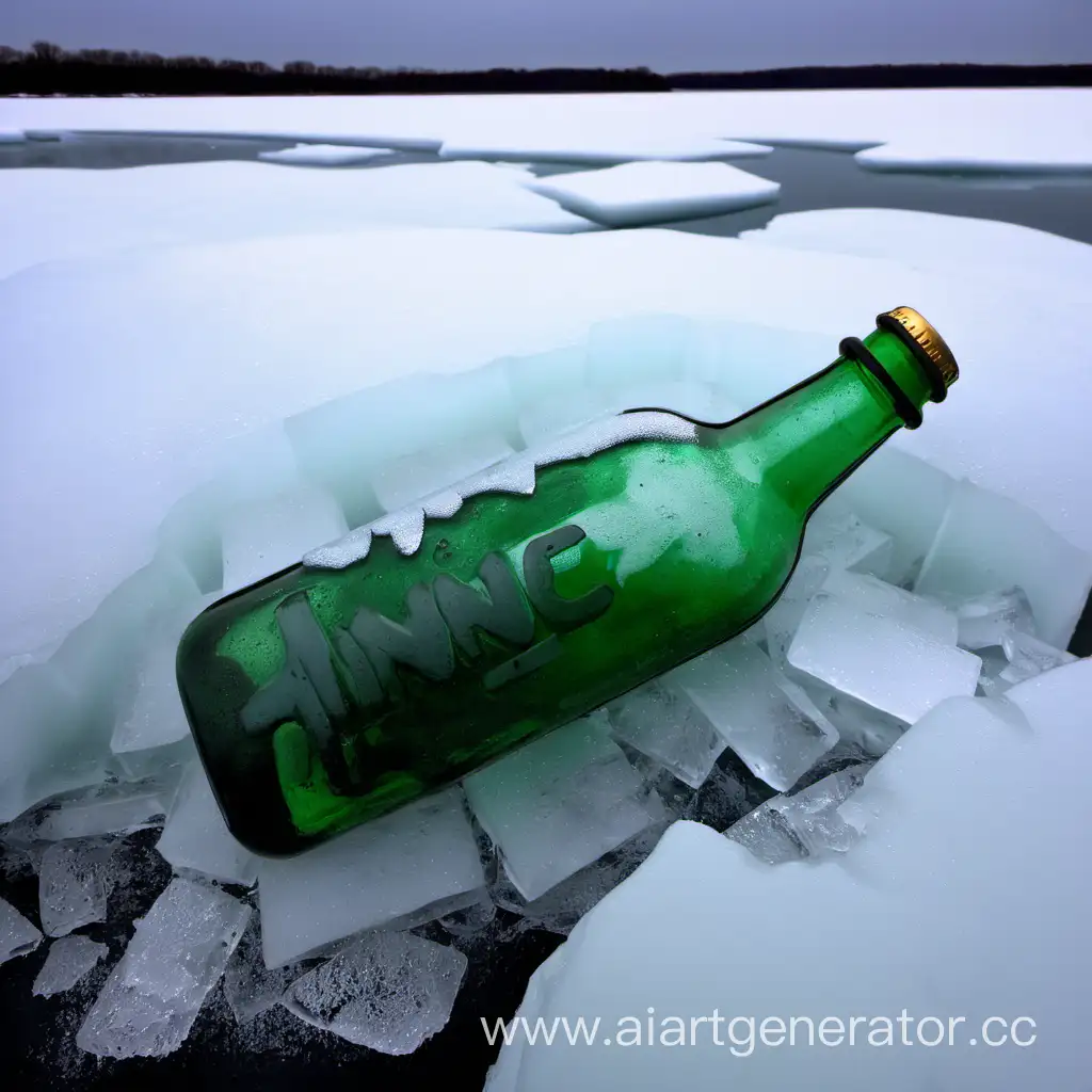 Frozen-Bottle-in-Ice-Sculpture-Chilled-Elegance-and-Captivating-Simplicity
