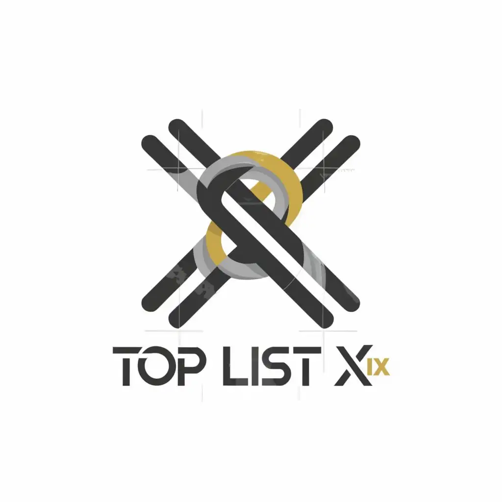 logo, X, with the text "TOP LIST X", typography