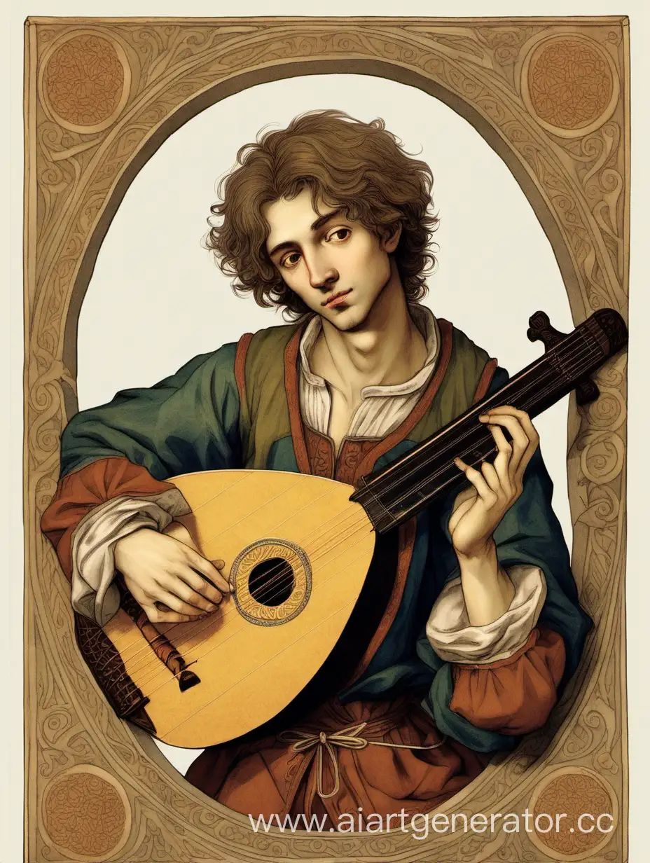 Adorable-Lute-Player-in-Patched-Clothes