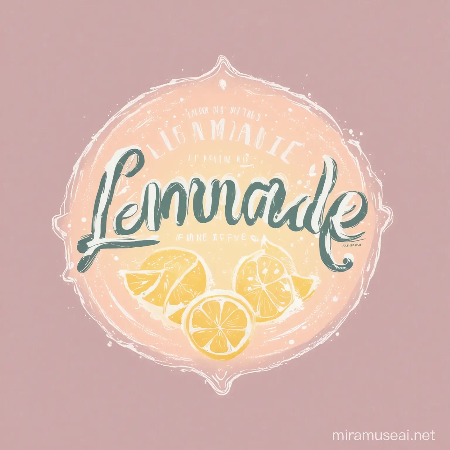 give me a line-art logo for a company called lemonade breathwork.  Using pastel colors of lemonade.  The letters LMND underneath