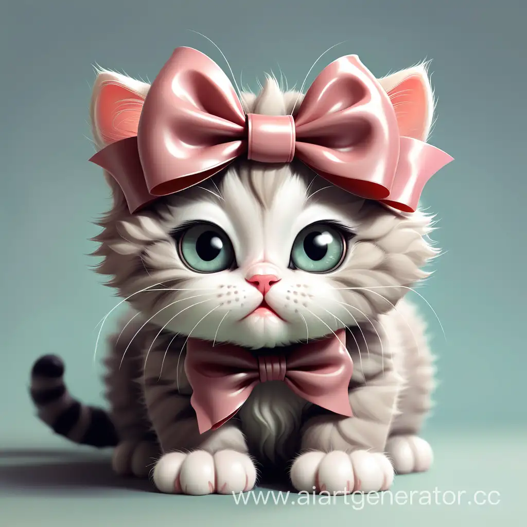 Adorable-Kitty-Wearing-a-Stylish-Bow-Charming-Feline-Fashion