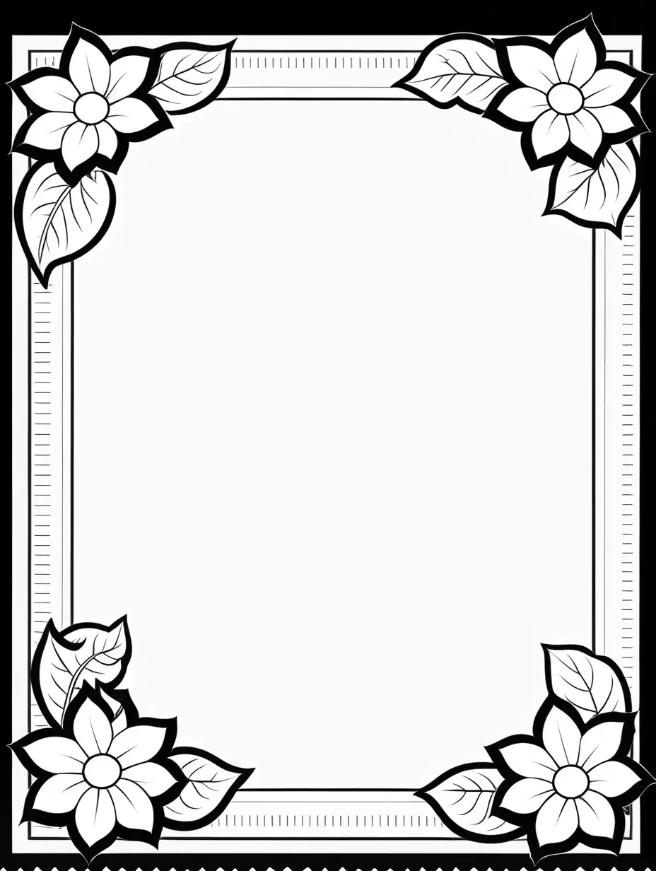 create a black and white border image for a kids bible verse memory book. leave a .25 inch margin all around. high quality. UHD