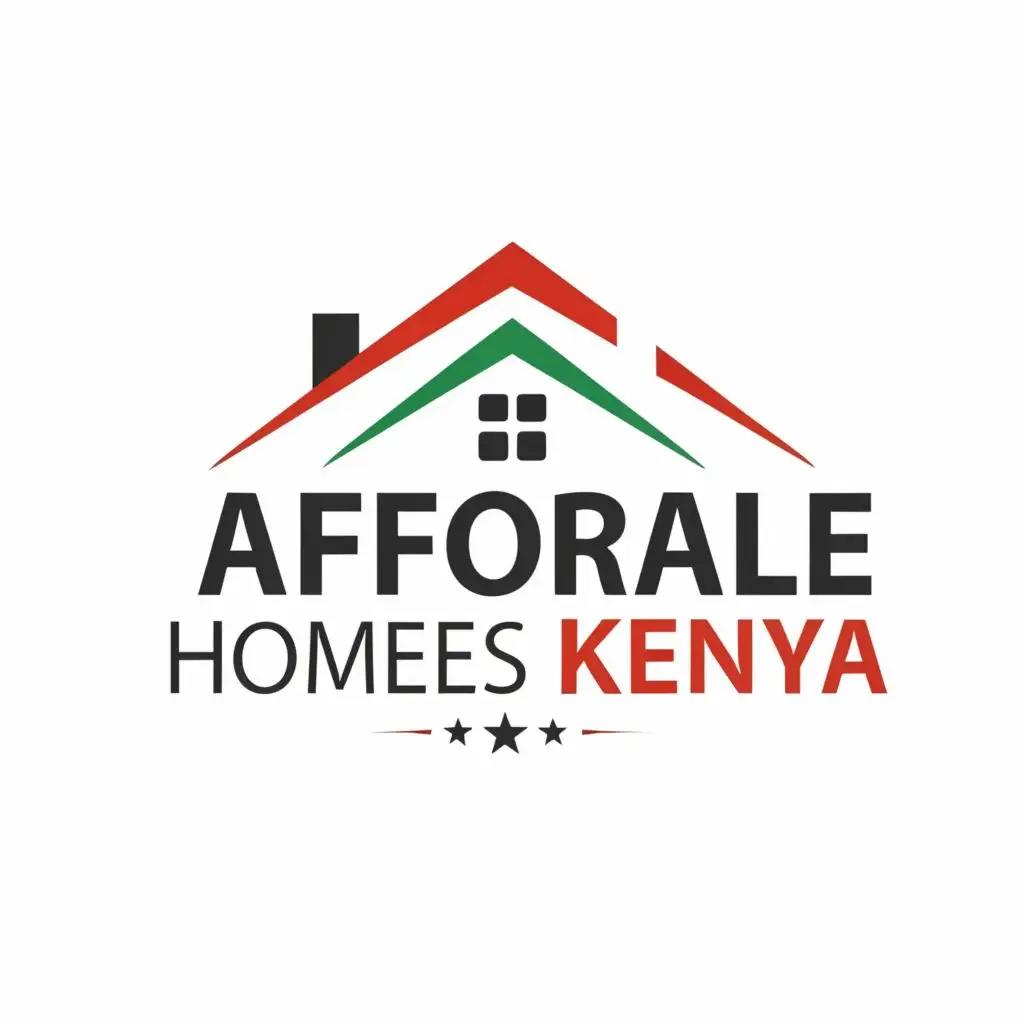 logo, house, with the text "affordable homes
kenya", typography, be used in Real Estate industry