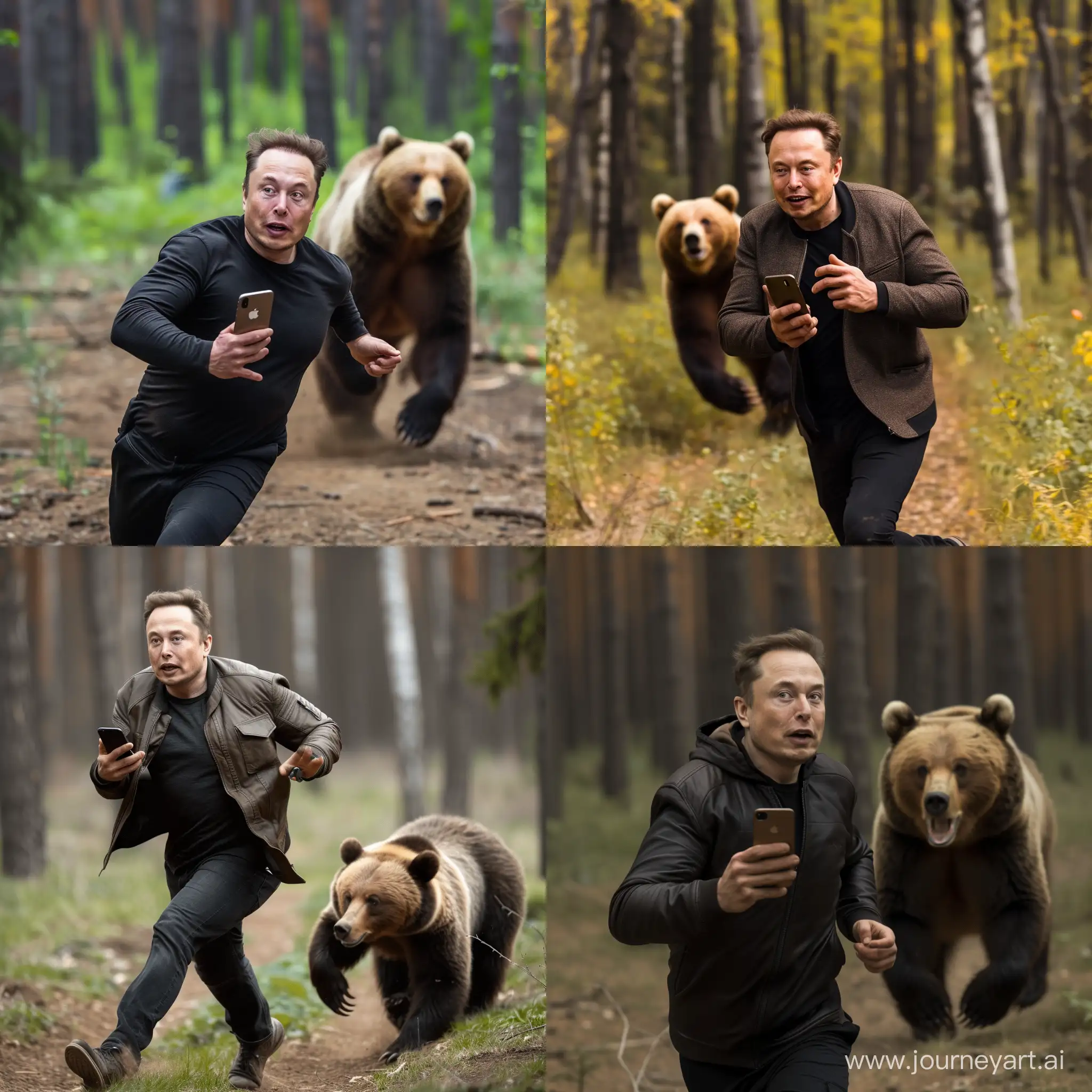 Elon-Musk-Evading-Bear-with-Stolen-iPhone