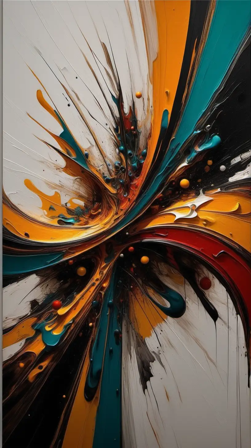 Colorful Abstract Painting with Dynamic Brushstrokes