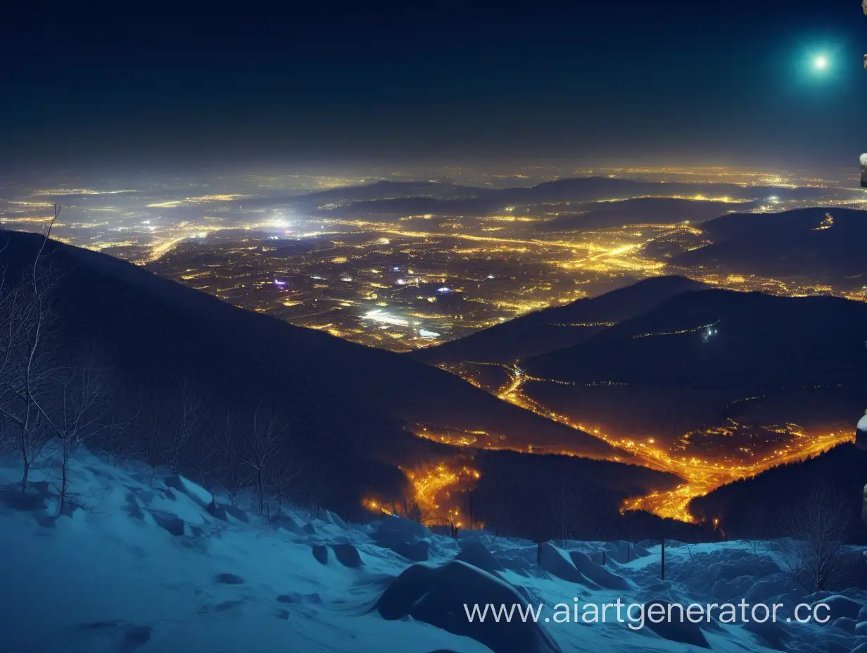 Panoramic-Night-Cityscape-from-Mountain-Summit