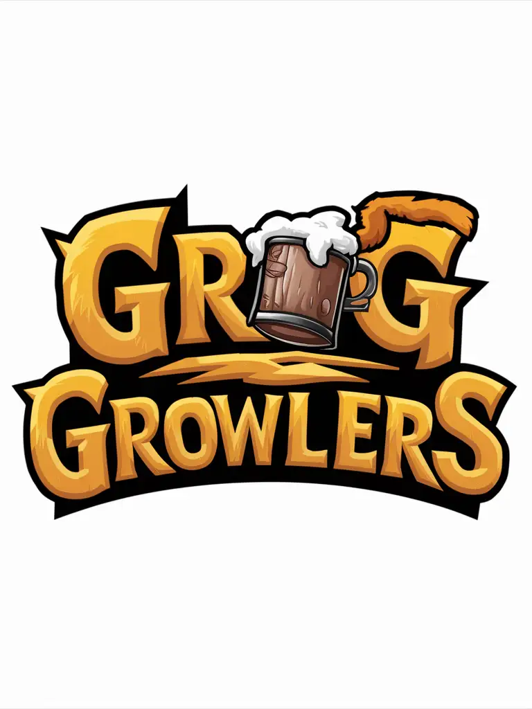 HEARTHSTONE STYLE LOGO WITH "GROG GROWLERS"