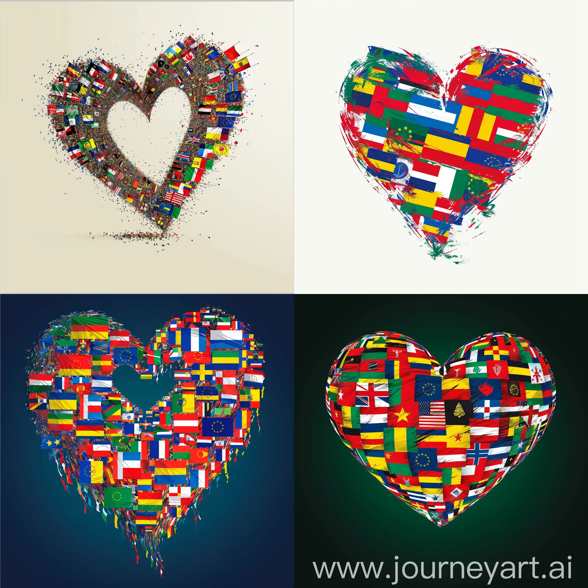 Unity-and-Collaboration-HeartShaped-European-Flags-in-IT-Team-Solidarity
