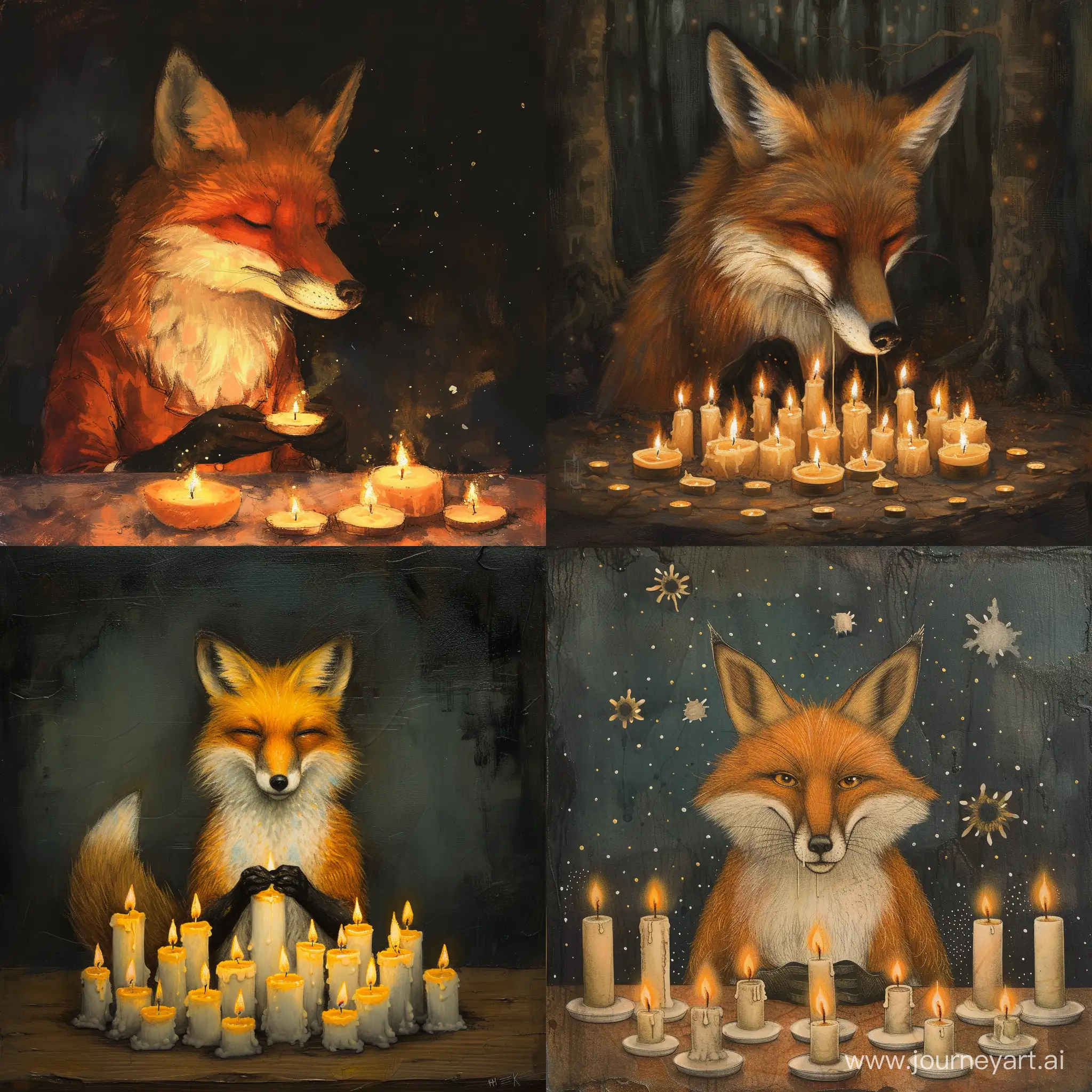Лиса создает свечи