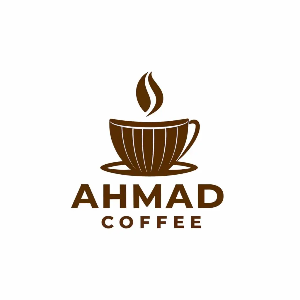 a logo design,with the text "Ahmad Cofee", main symbol:Cofee,Moderate,clear background