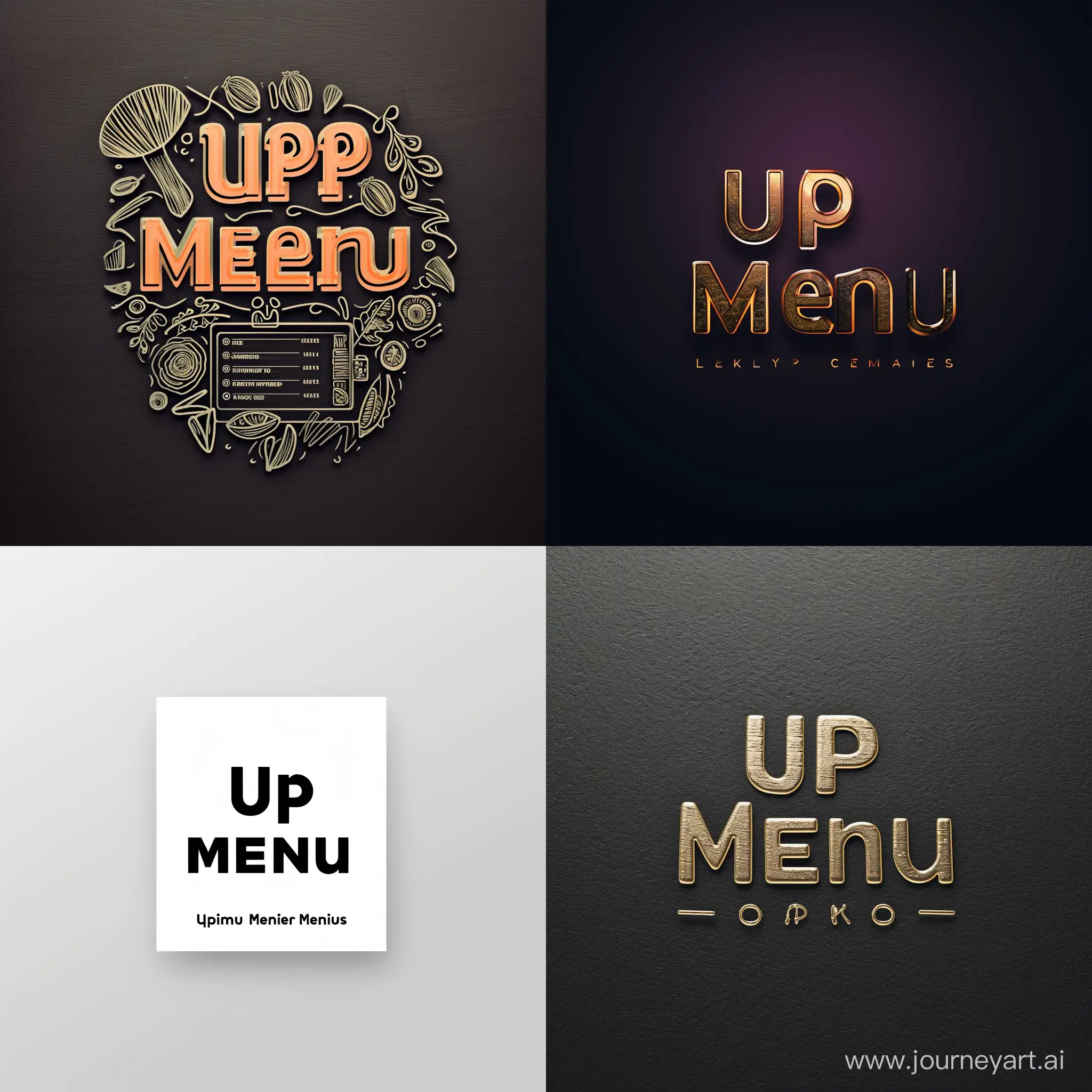 a typography logo for a digital menu named "UpMenu"