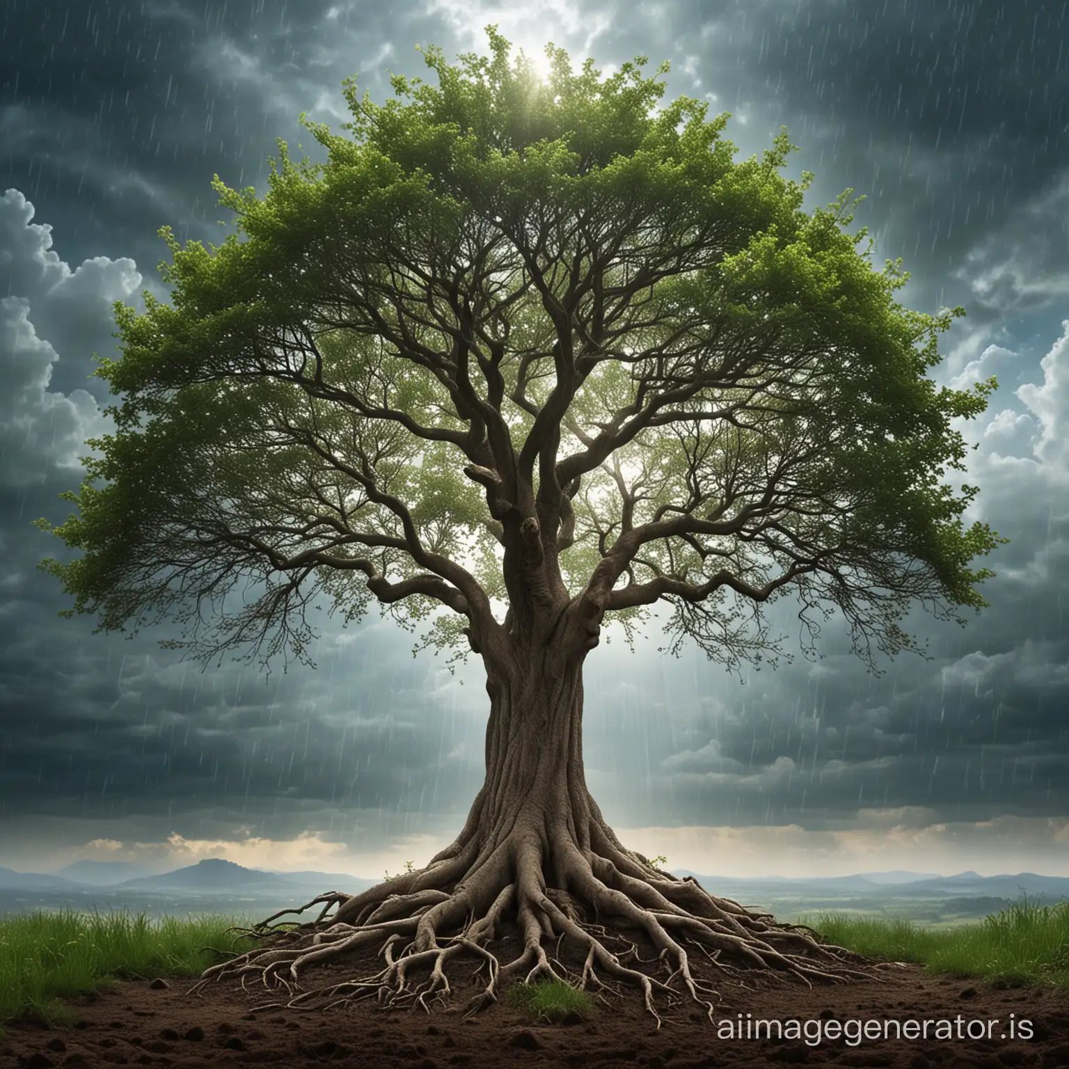 Steadfast-Growth-A-Symbolic-Tree-of-Resilience-and-Progress