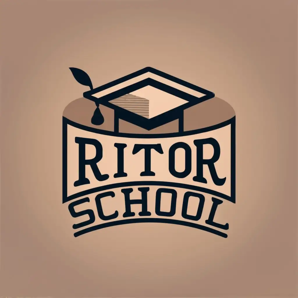 logo, Greece school academy, with the text "Ritor School", typography, be used in Education industry