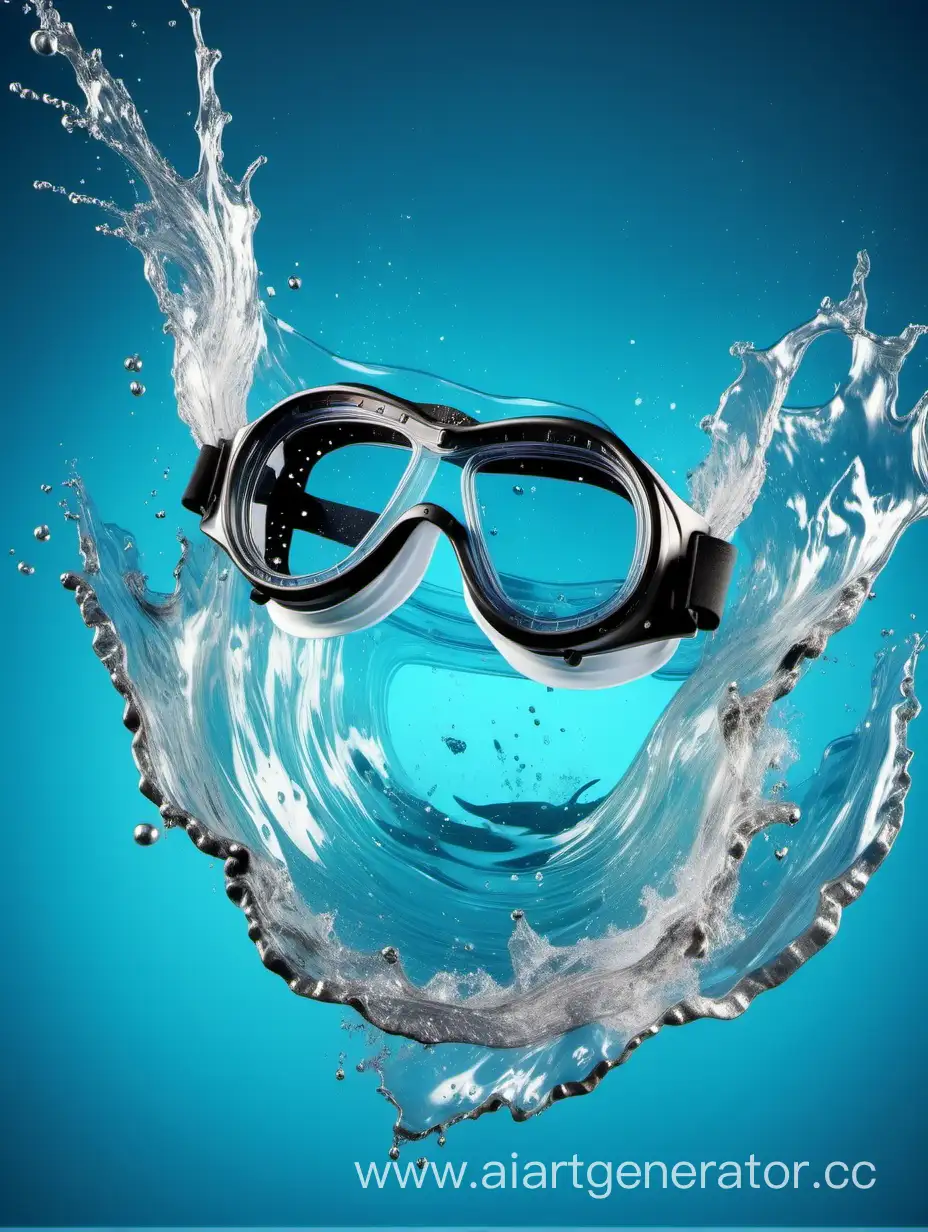 очки для плавания падают в воду боком, брызги