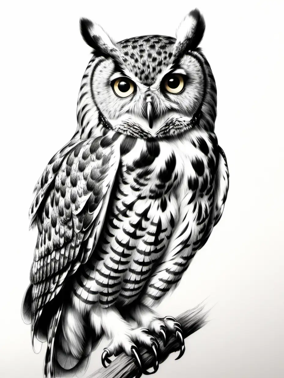 Non realistic drawing of an owl