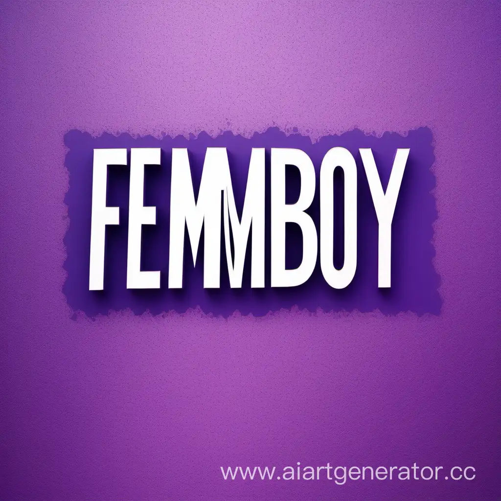 Фон в веолетовых тонах с надписью по середине FEMBOY