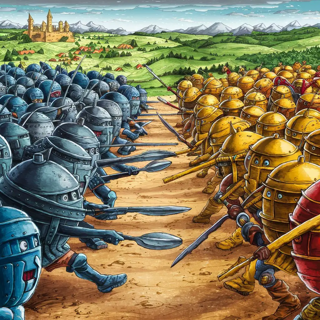 Battle of Colorful Armored Spheres in an Arena
