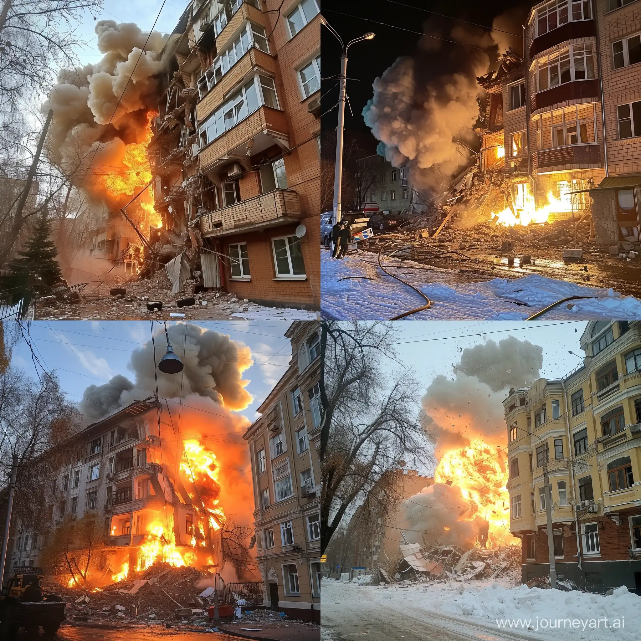 A house exploded in Moscow on Ussuriyskaya Street, building 3, building 1