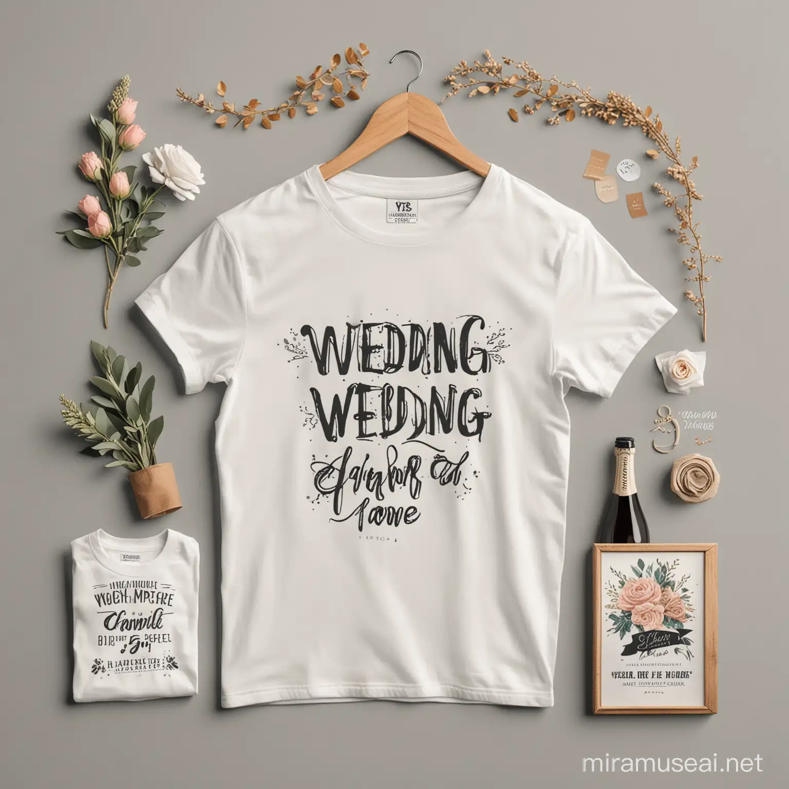 Wedding Themed TShirt Mockups for Couples Stylish Apparel Designs for Special Occasions