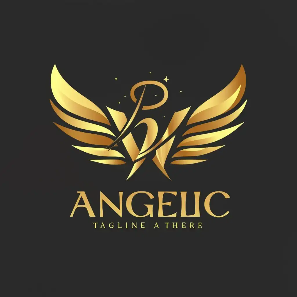 a logo design,with the text "Angelic", main symbol:Wings and halo on fire,Moderate,be used in Retail industry,clear background