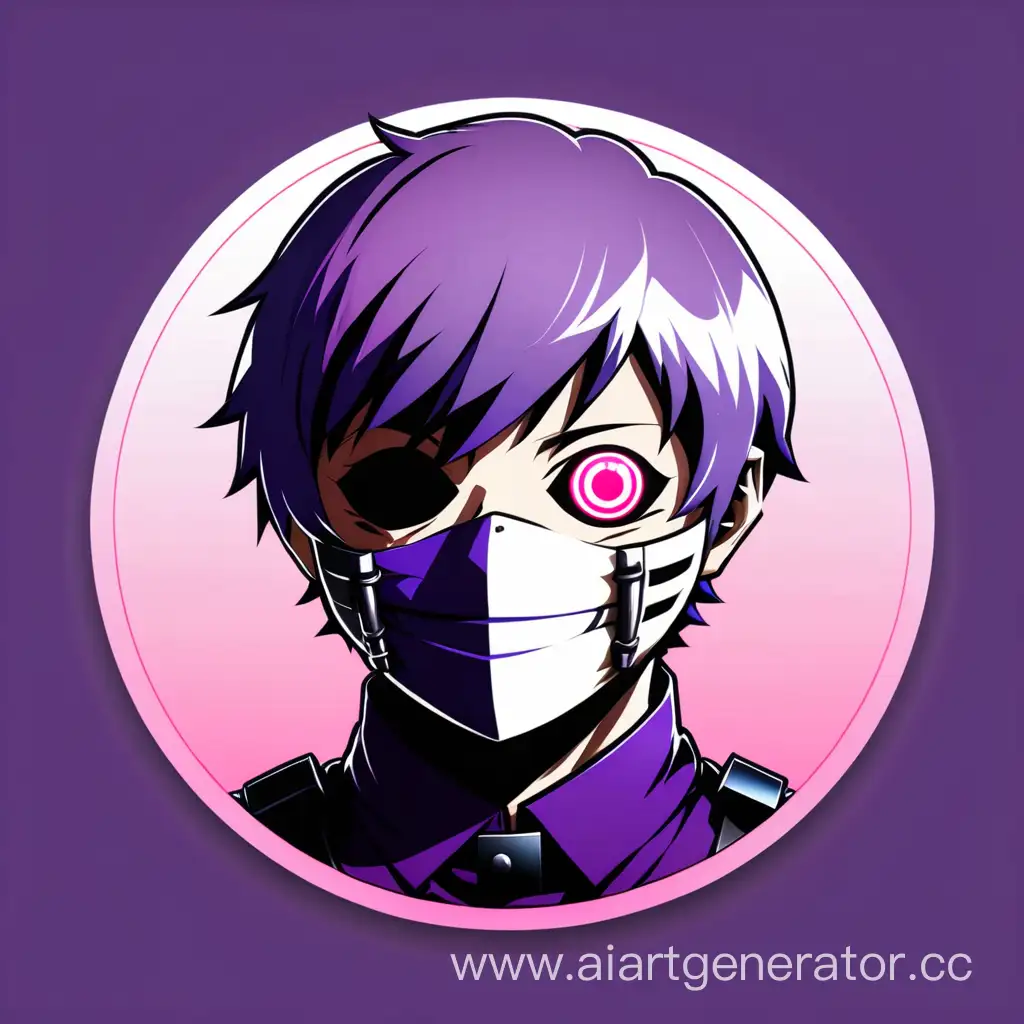 Переделай иконку discord,чтобы там было лицо kanneki ken в фиолетово-розовых тонах