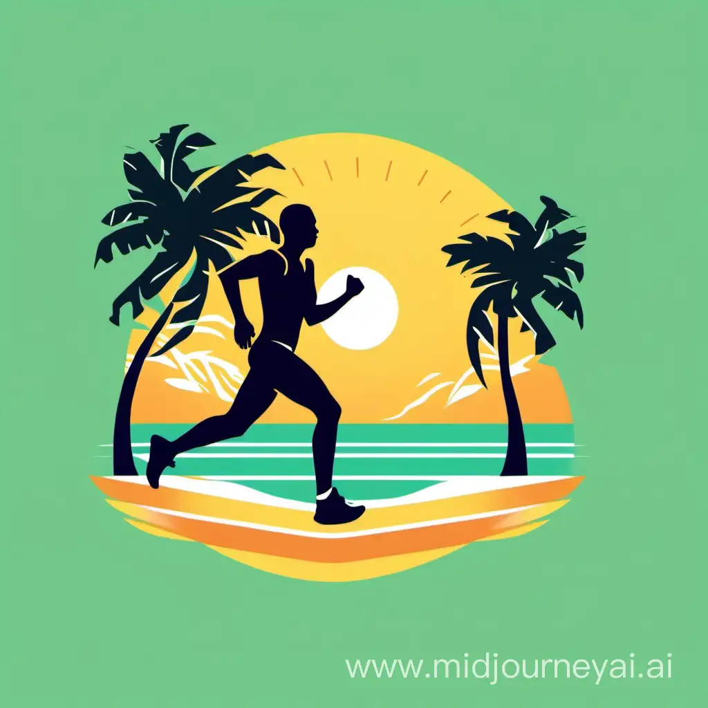  running in a tropical climate as a logo