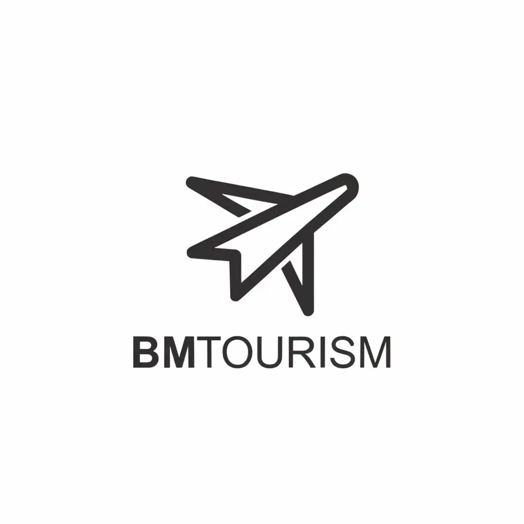 a logo design,with the text "BMTourism", main symbol:plane,Moderate,be used in Travel industry,clear background