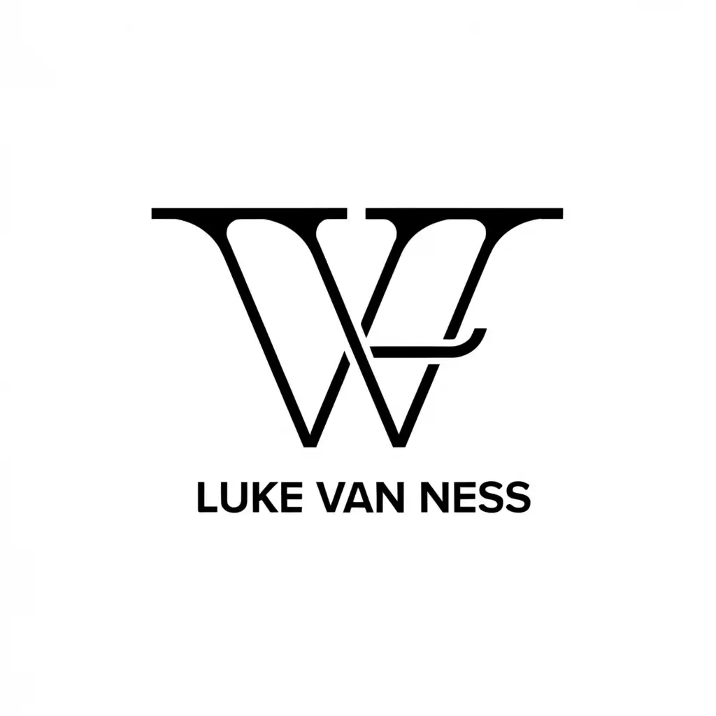 a logo design,with the text "LUKE VAN NESS", main symbol:V,Minimalistic,clear background