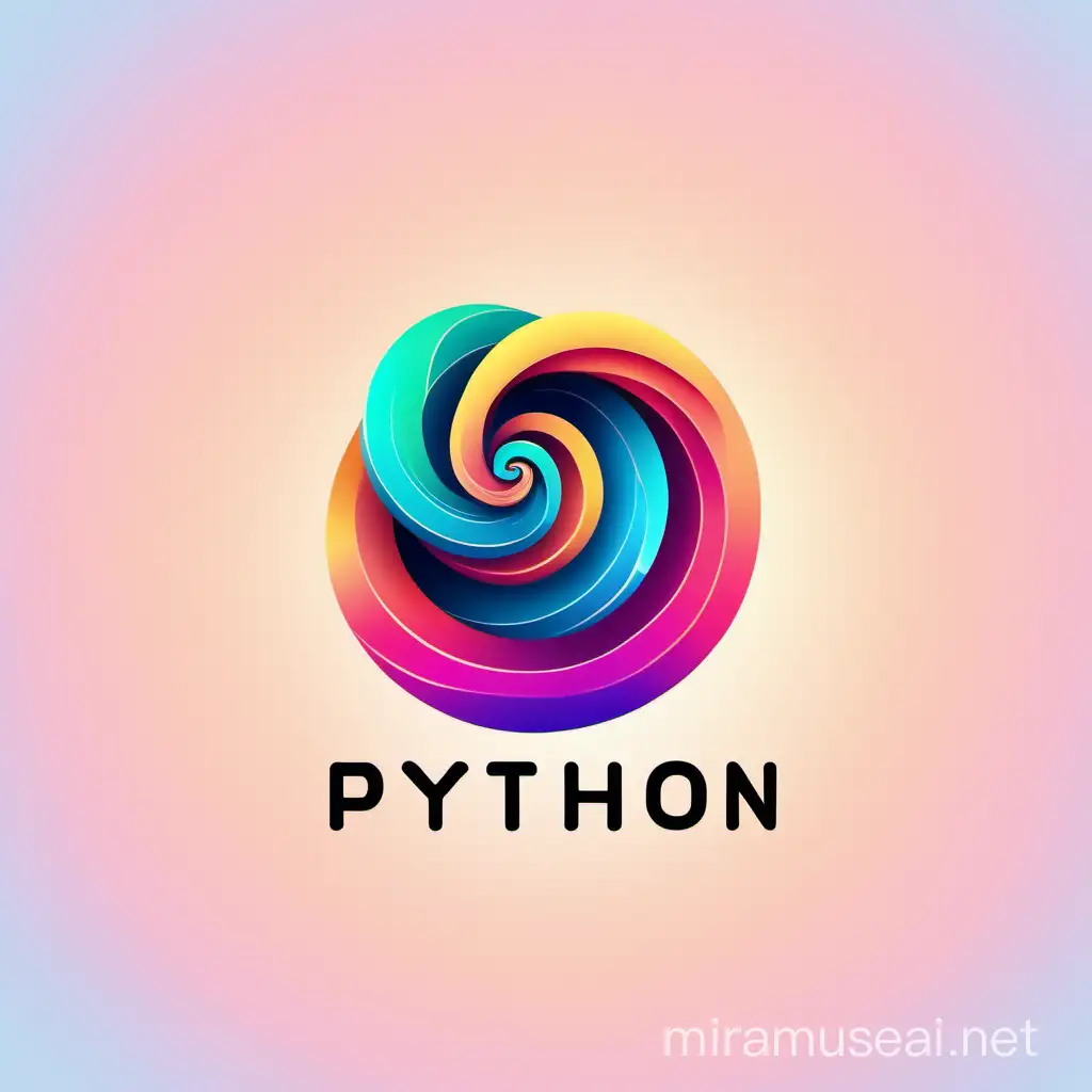 Modern minimalistic,  company logo with  elements and colorful gradients logo,  for a newsletter about python programing language.