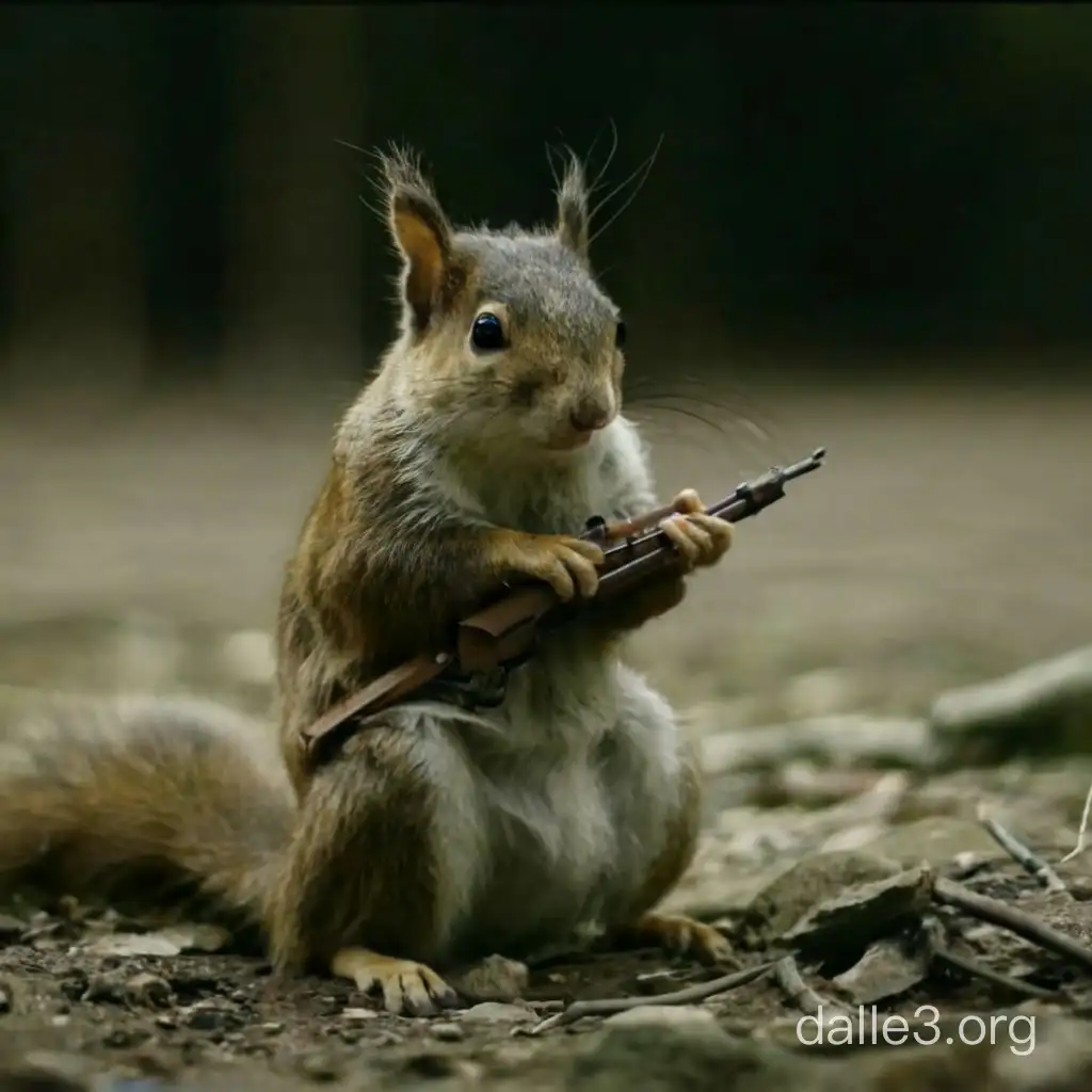 Squirrel Soldiers in World War 1 Reenactment | Dalle3 AI