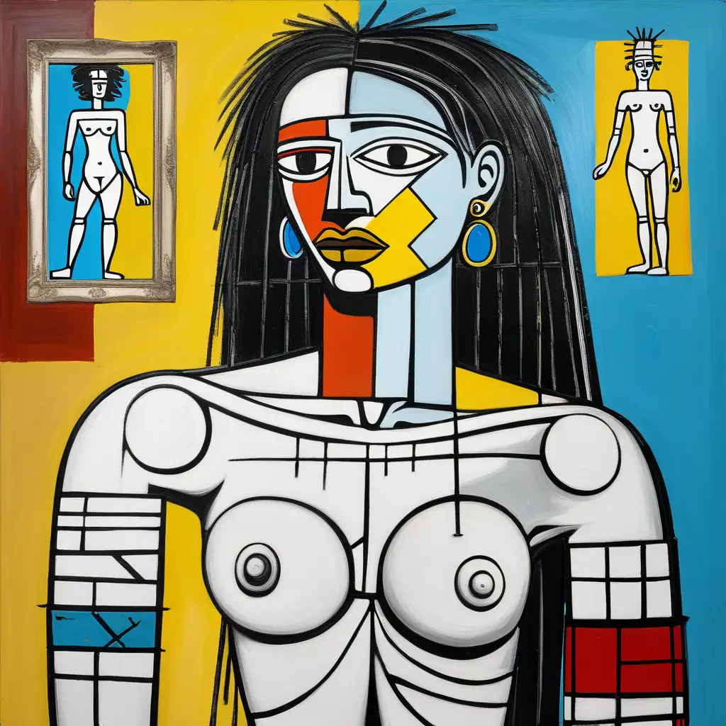 Artistic Fusion Venus de Milo Inspired by Basquiat and Picasso