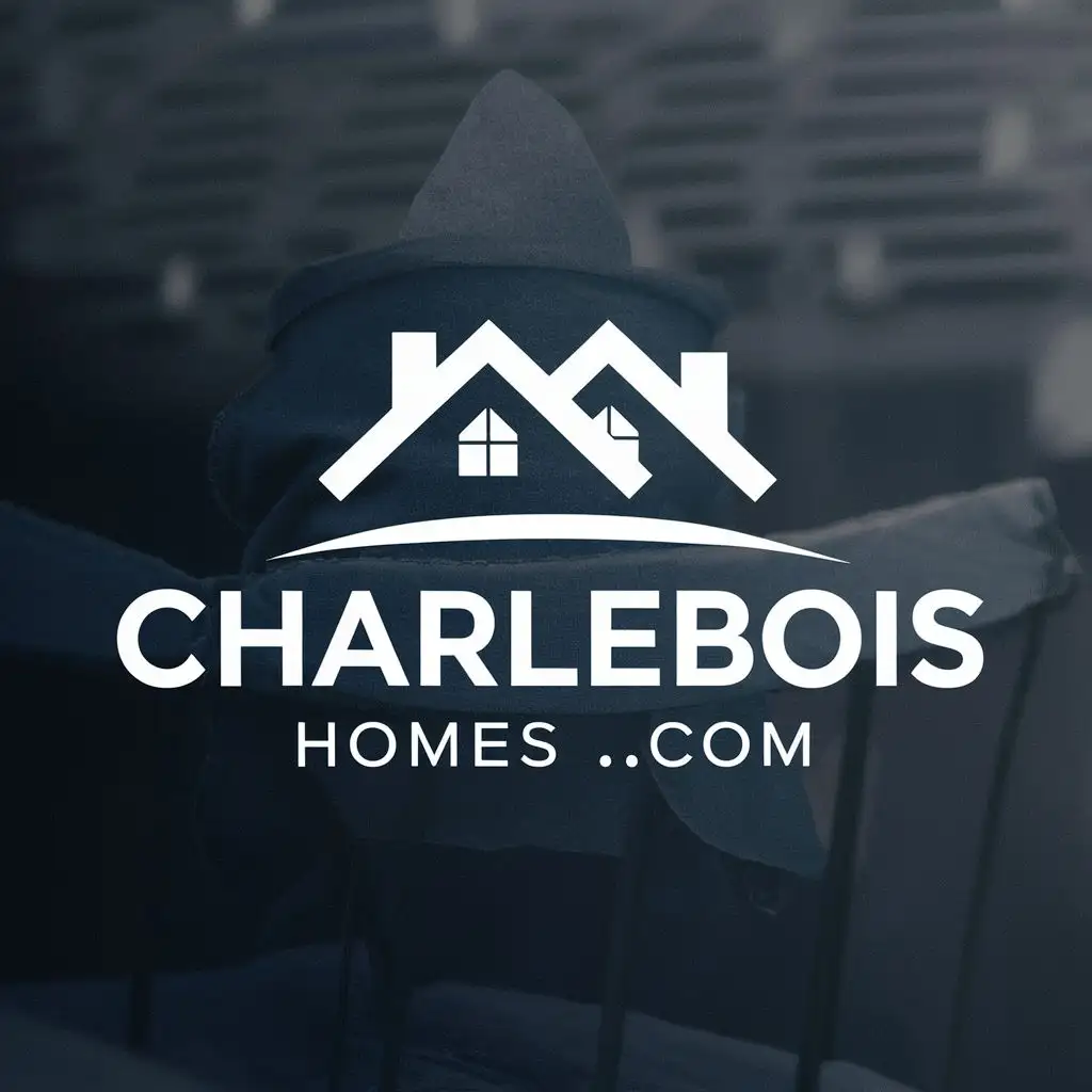 logo, house, with the text "Charlebois Homes .com", typography, be used in Real Estate industry