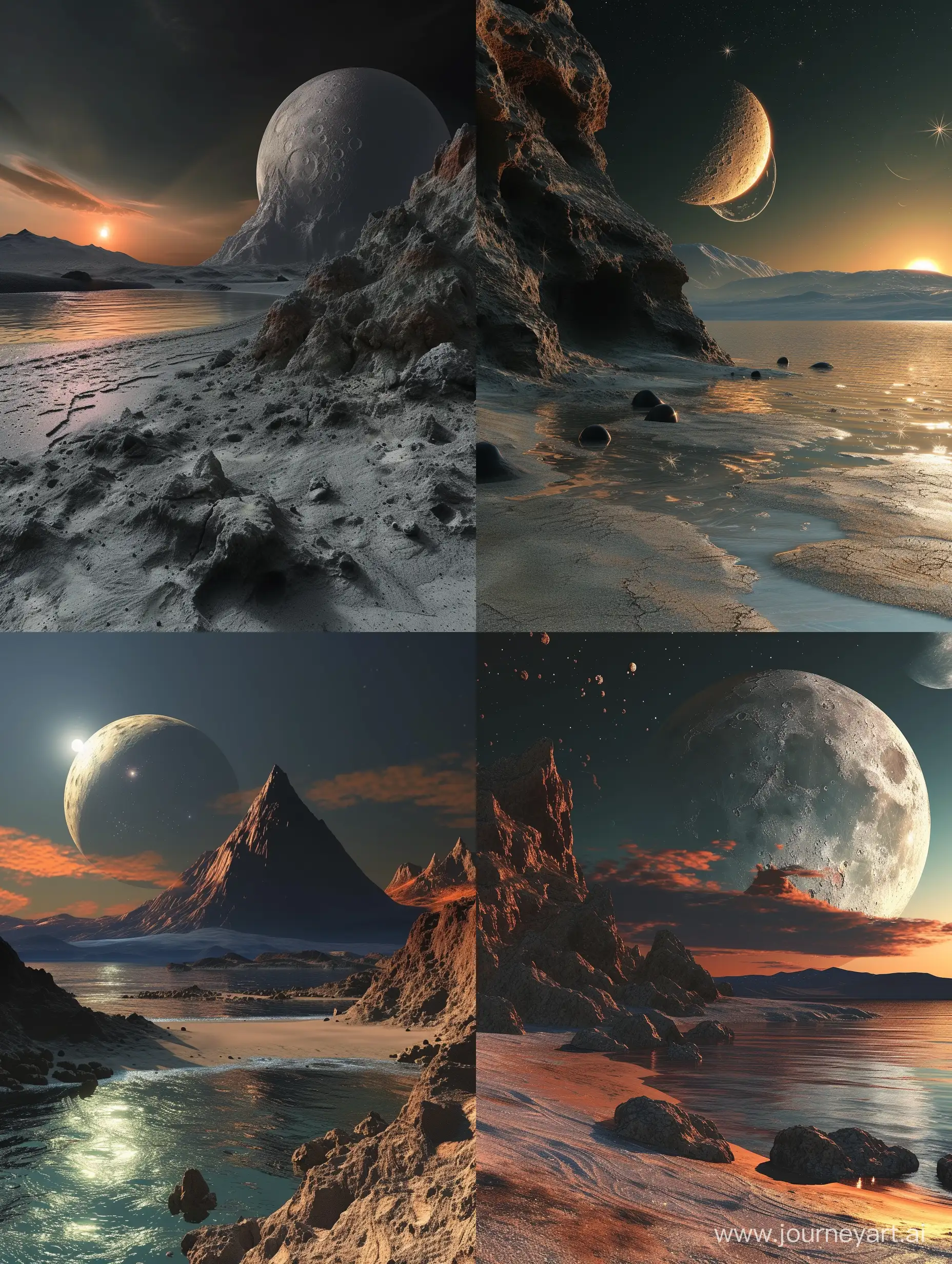 Surreal-Alien-Beach-with-Volcanic-Moonrise