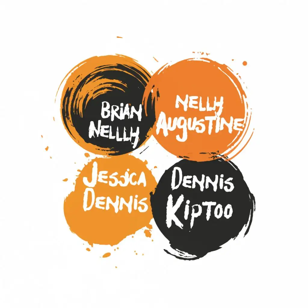 logo, GROUP 5, with the text "BRIAN
NELLY
AUGUSTINE
JESSICA
DENNIS KIPTOO (B)", typography, be used in Nonprofit industry no repetition of names