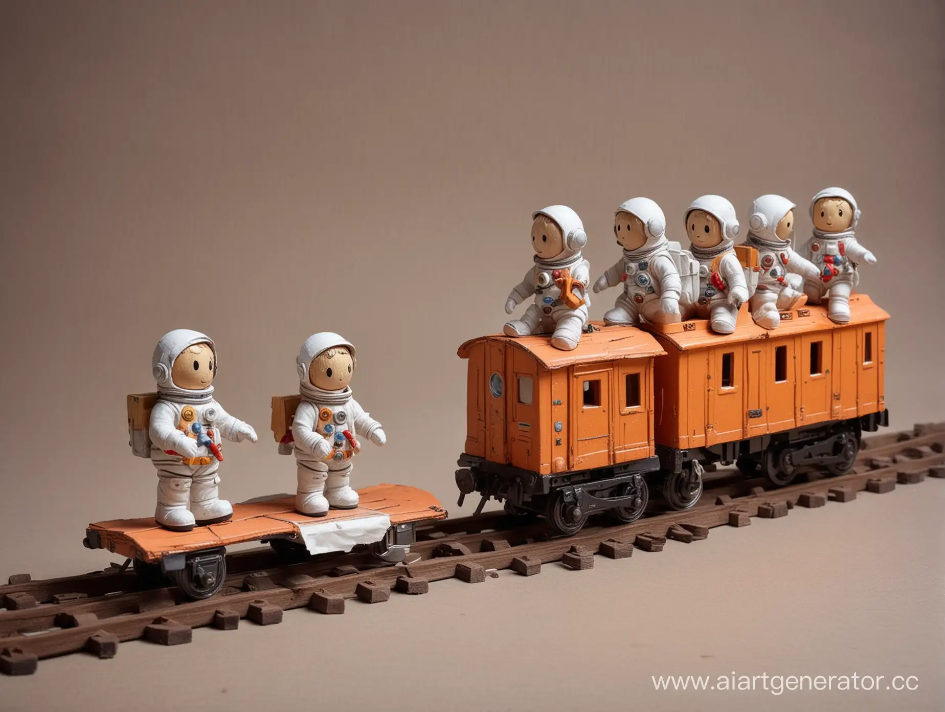 Wooden-Moon-Cosmonauts-Observing-Passing-Cardboard-Train