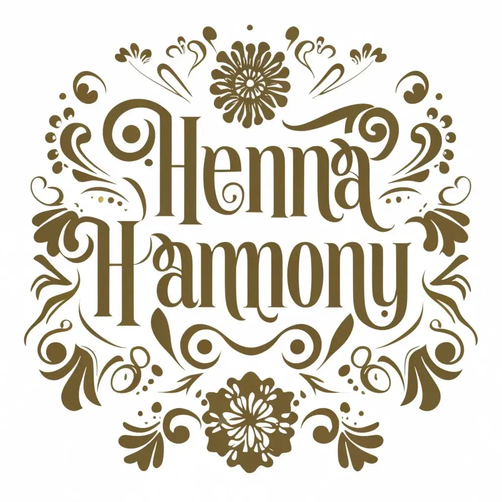 logo, Henna Harmony, with the text "Henna Harmony", typography