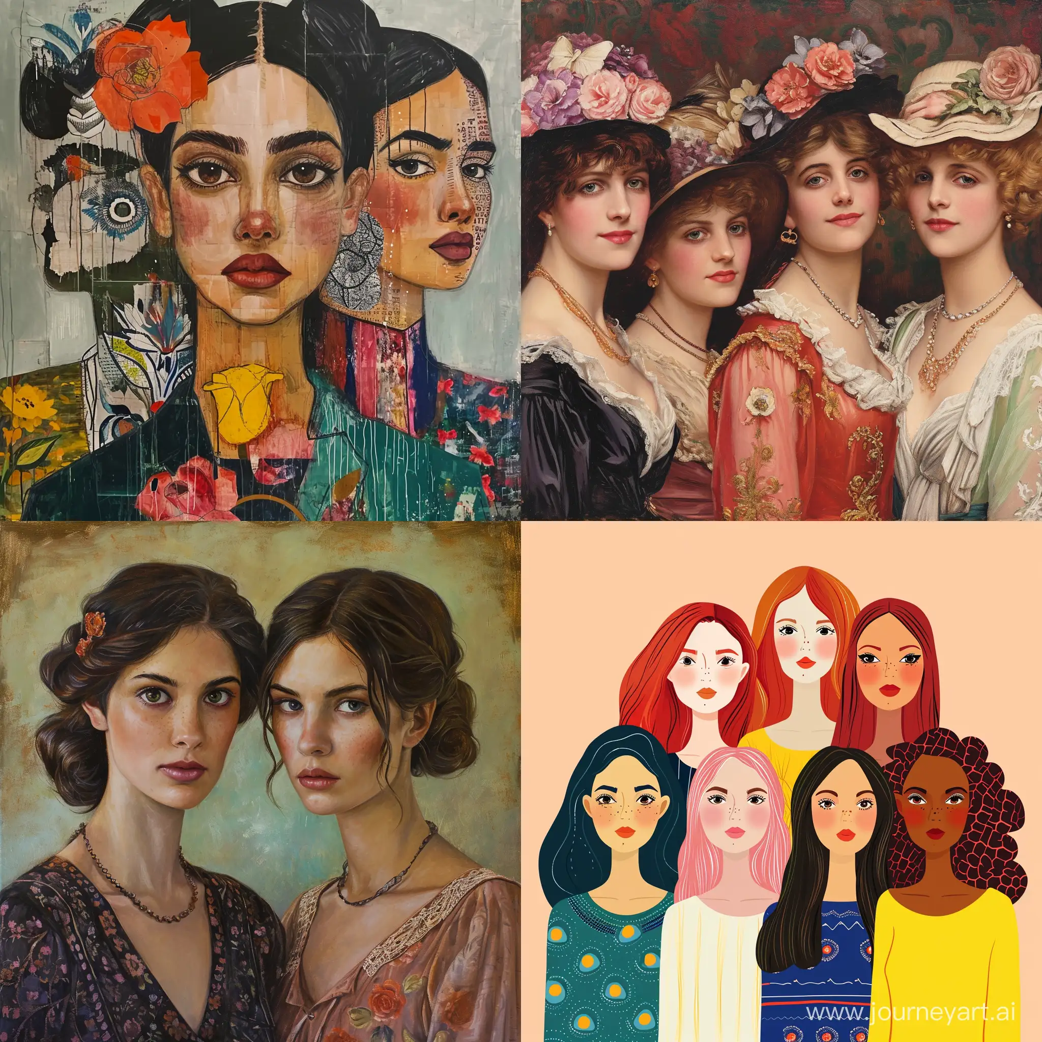 Diverse-Women-Embracing-Empowerment-in-Vibrant-Portrait