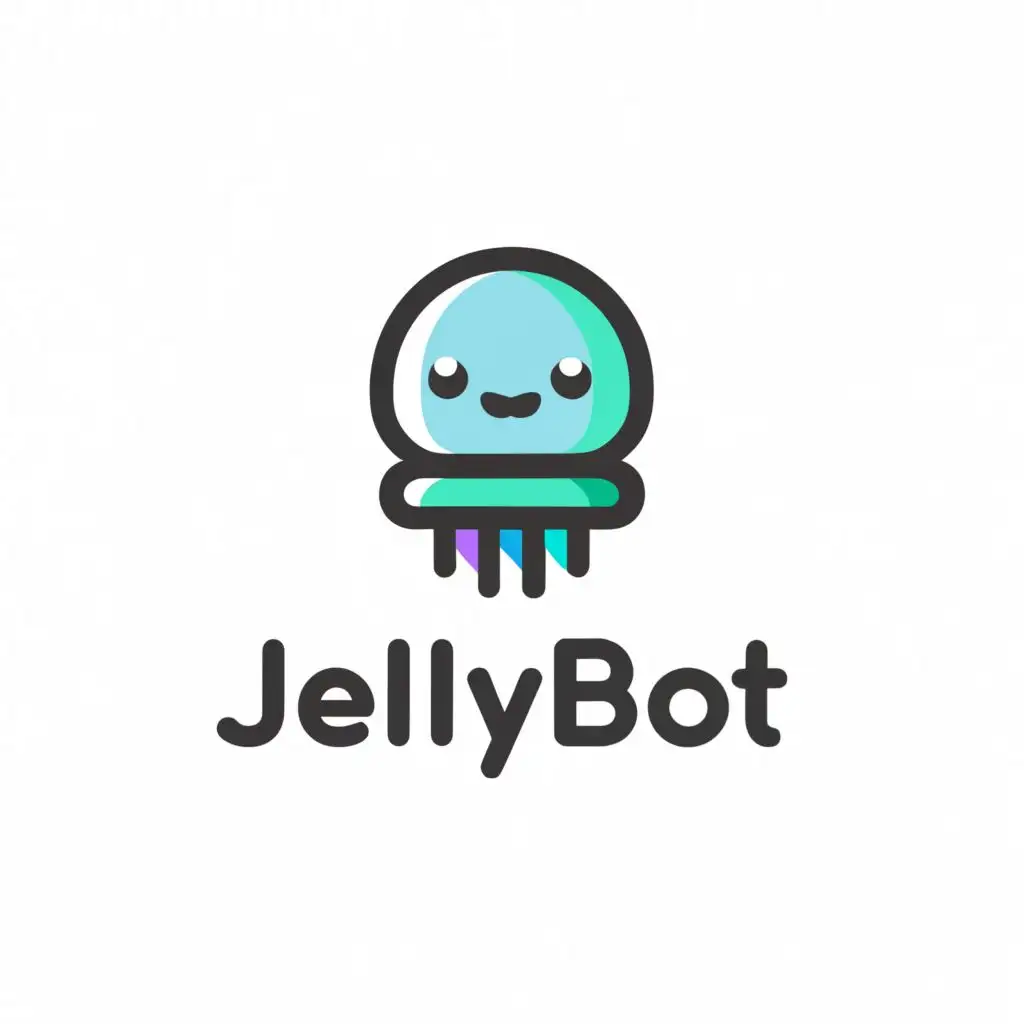 a logo design,with the text "JELLYBOT", main symbol:Jellyfish robot,Minimalistic,be used in Technology industry,clear background