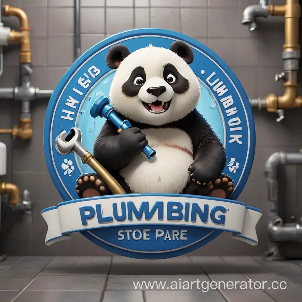 Panda-Mascot-Plumber-Company-Logo