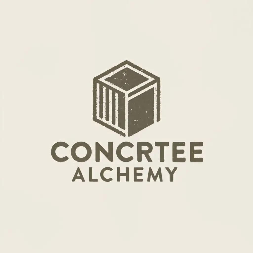 a logo design,with the text "Concrete Alchemy", main symbol:A concrete block,Moderate,clear background