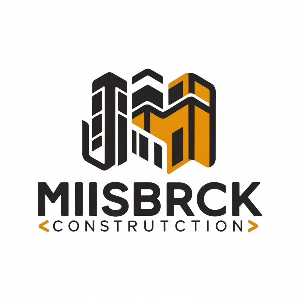a logo design,with the text "Misubrick Construction", main symbol:Building, commercial Building, M letter,complex,be used in Construction industry,clear background