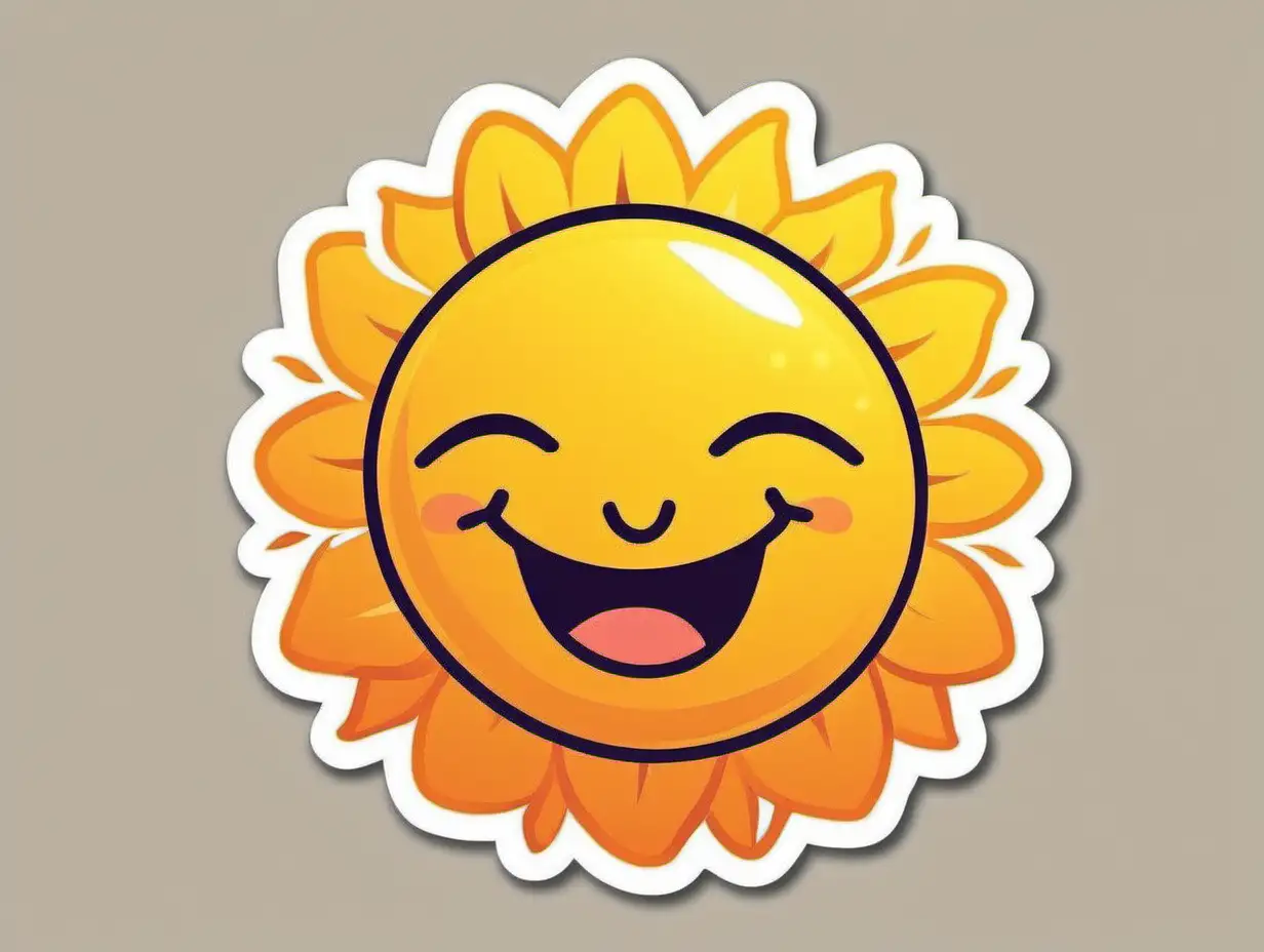 Cheerful Sun Sticker with Warm Smile for Brightening Spaces