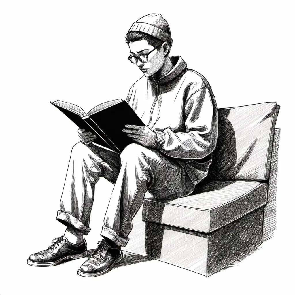 Immersive UltraDetailed Illustration of a Person Reading in a Simple Style