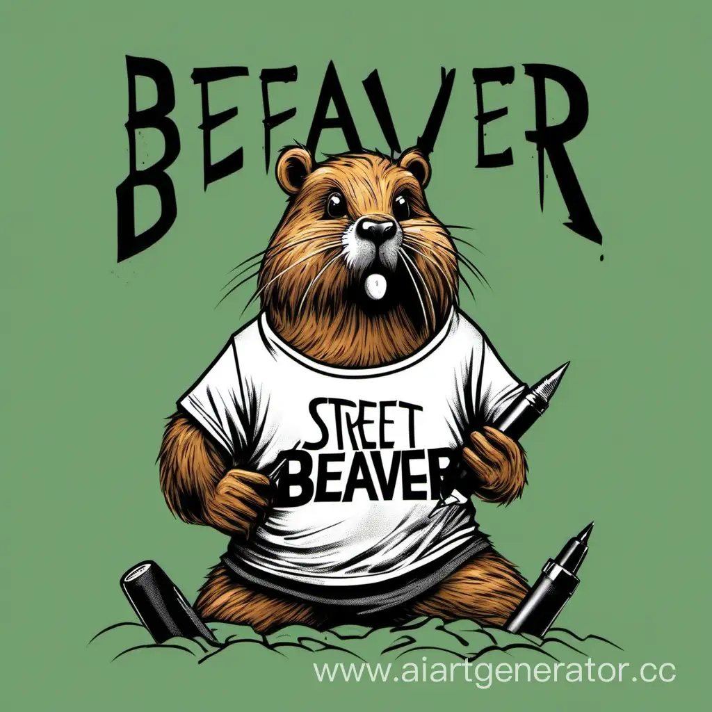 Urban-Beaver-in-STREET-PEN-TShirt