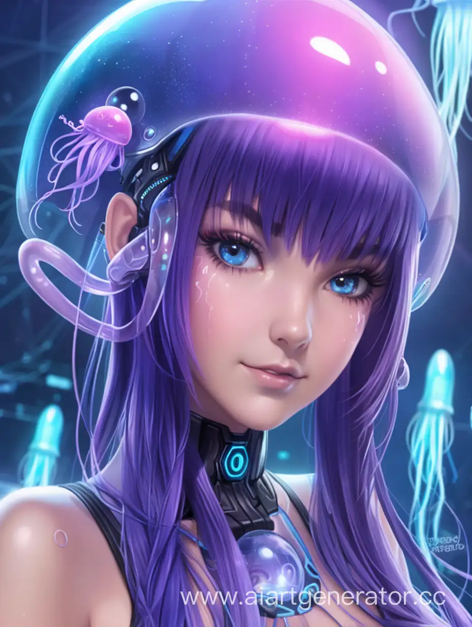Futuristic-Cybergirl-with-Jellyfish-Hairstyle-in-a-Vibrant-Cyber-World