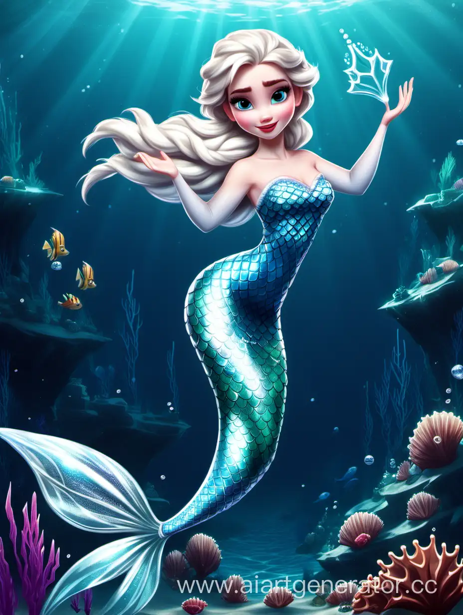 Enchanting Elsa Mermaid Art Magical Underwater Transformation | AI Art ...