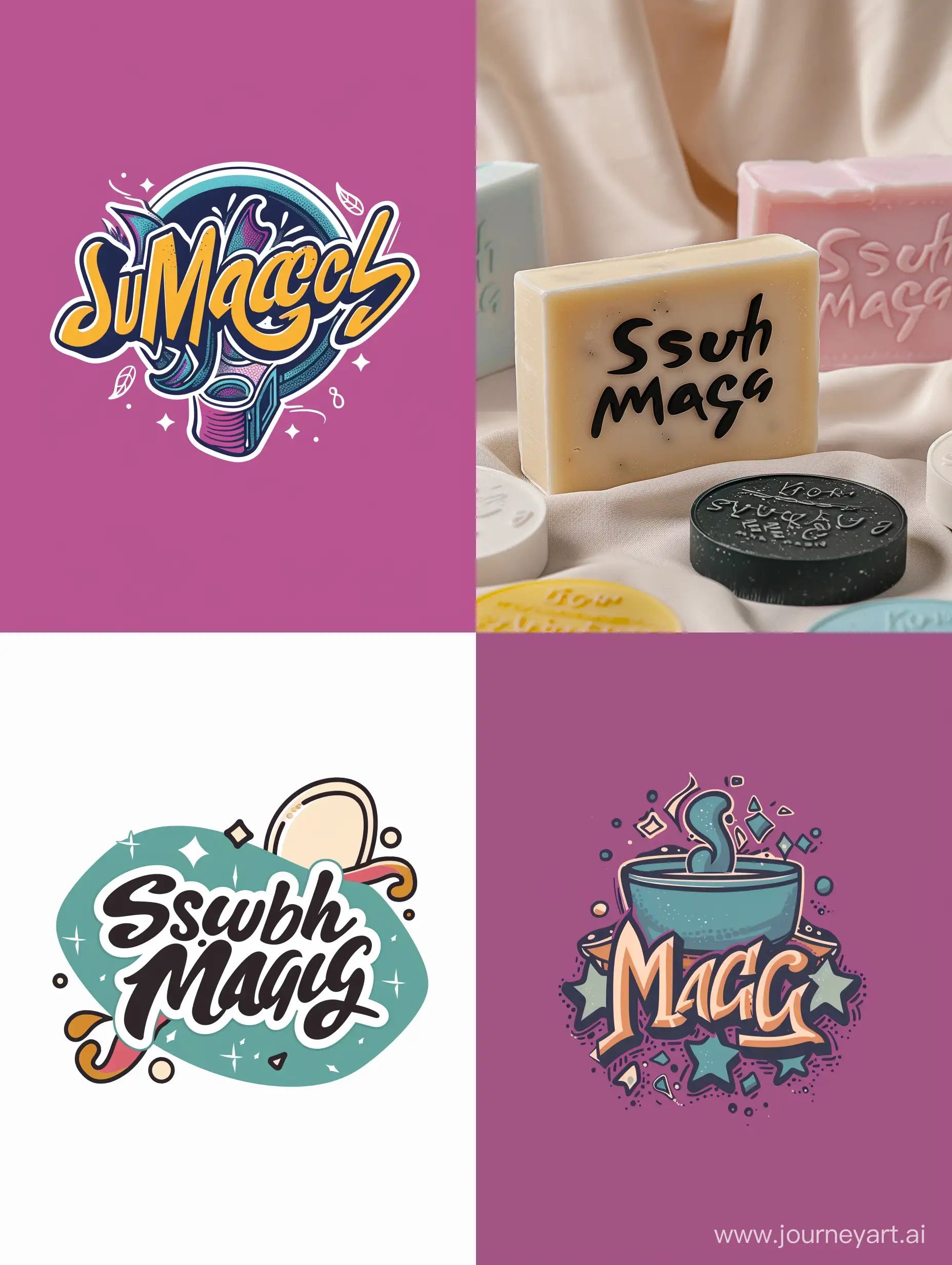 Логотип, с мылом с названием soup magic