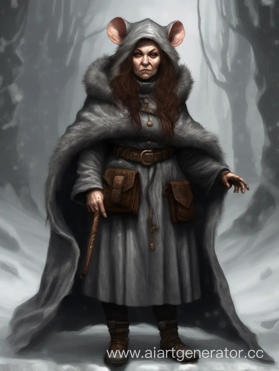 Dwarf-Woman-Wearing-Rat-Fur-Cloak