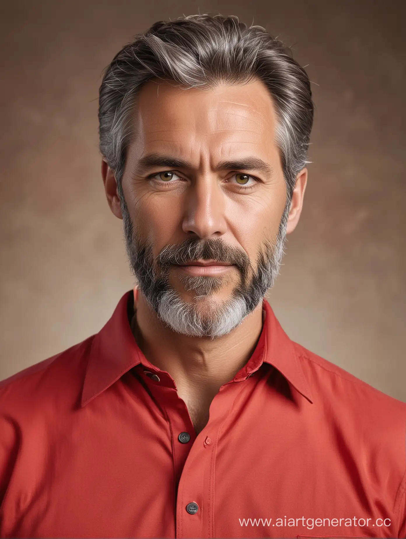 Confident-MiddleAged-Man-in-Bright-Red-Shirt-Charismatic-Portrait